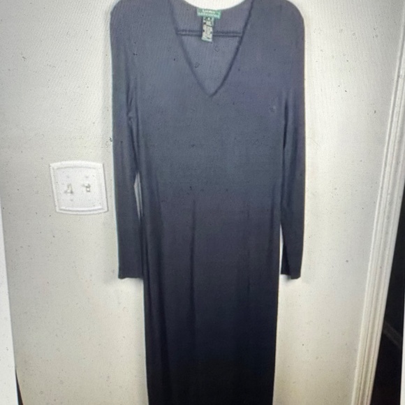 Ralph Lauren Black Jersey Maxi Dress Size Small - Picture 4 of 8